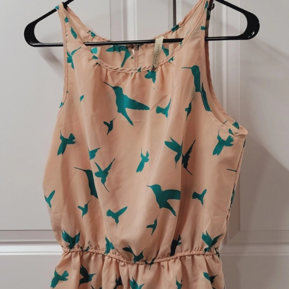 Paper Crane Blouse Women's Size: Medium Sexy Sleeveless Hummingbirds